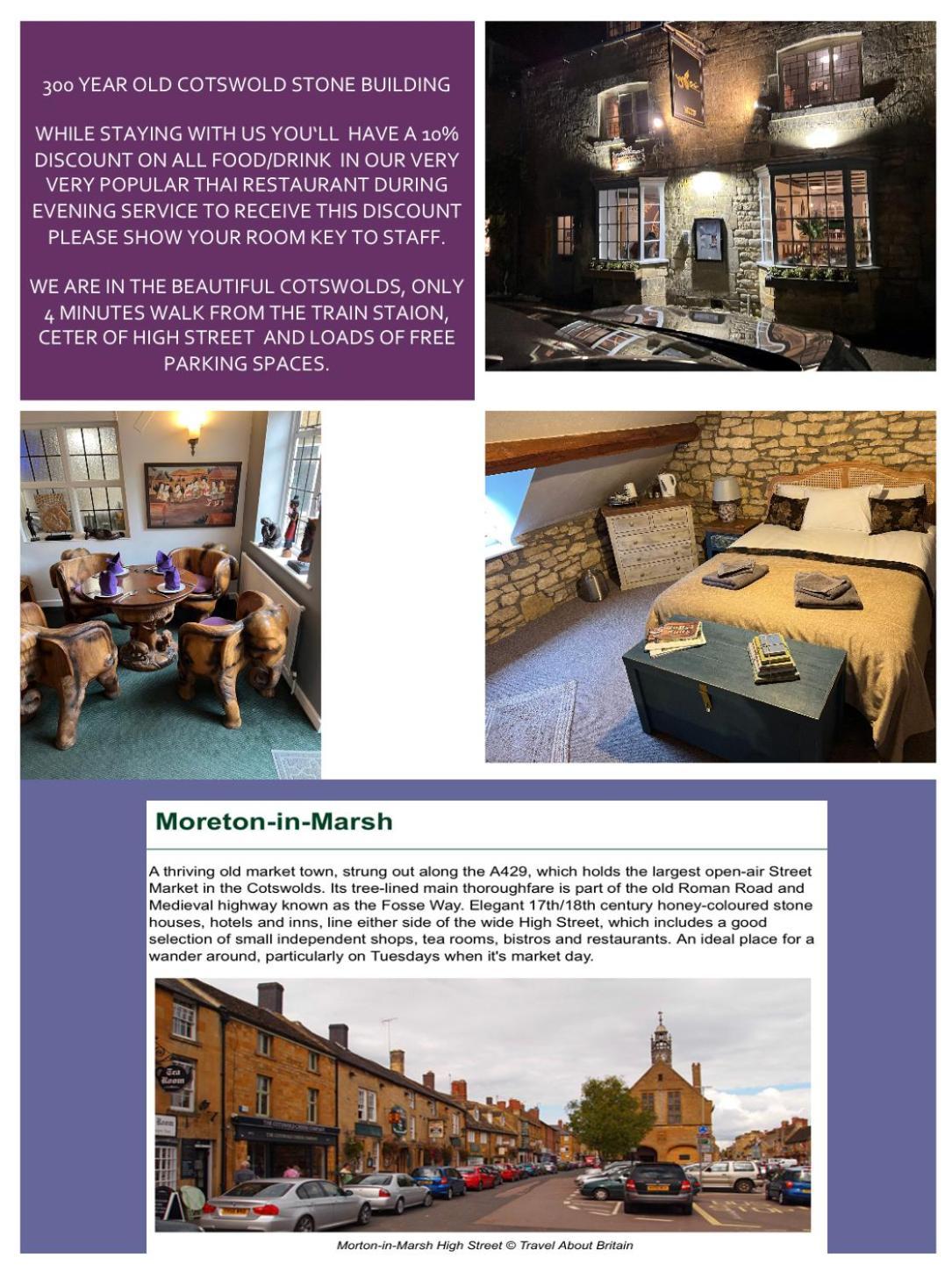 Siam Cottage Guesthouse Over 300 Years Old With Thai Restaurant Moreton-in-Marsh Екстериор снимка